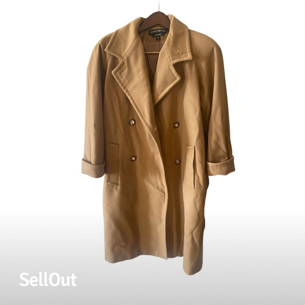 Vintage Donnybrook Women's Wool Trench Coat Brown Size 4 Petites